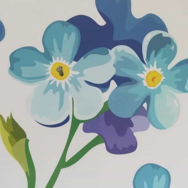 Kék virágmintás dekorációs falmatrica - csempematrica