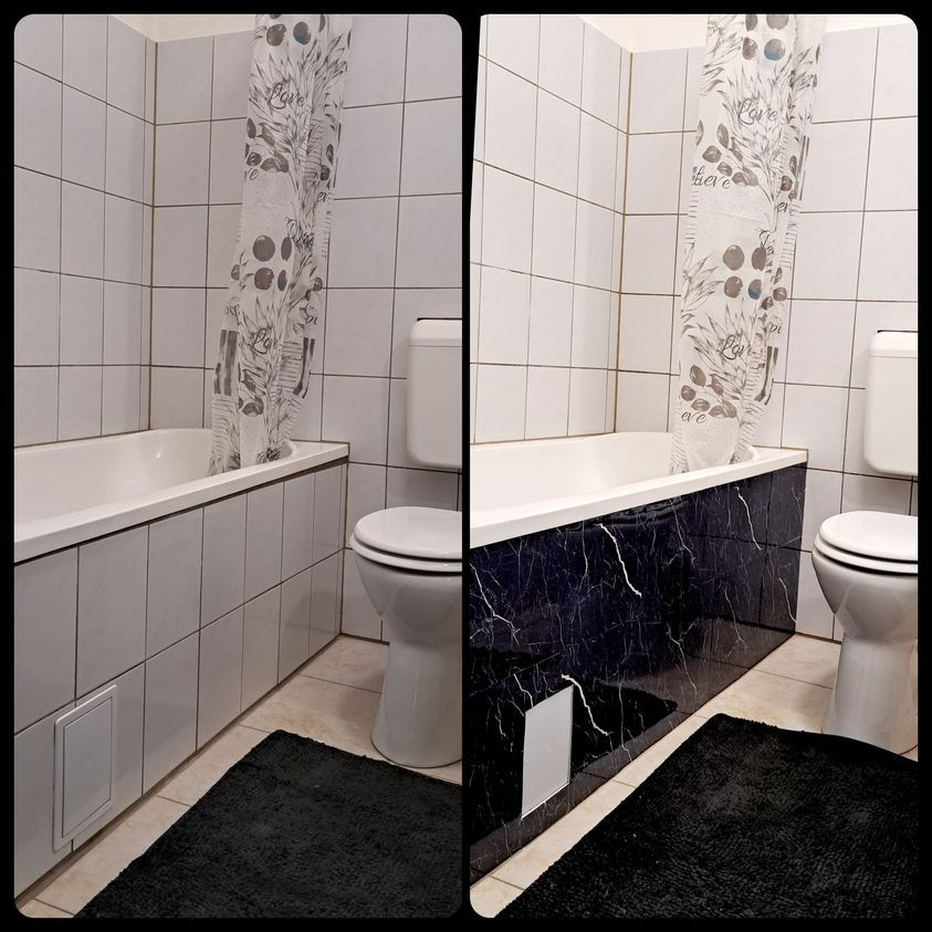 Fekete márványmintás öntapadós falpanel 30x60cm - Image 3