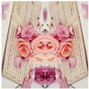 Rózsás vintage mintás öntapadós konyhai csempematrica 4db/szett 15x15cm