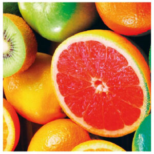 Citrusfélés (kiwi, grapefruit) öntapadós konyhai csempematrica 4db/szett 15x15cm