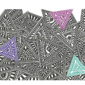 Geometrikus origami mintás öntapadós design csempematrica 4db/szett 15x15cm