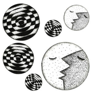 Op-art sakktábla mintás öntapadós design csempematrica 4db/szett 15x15cm