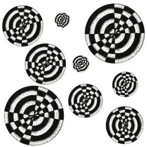 Op-art céltábla mintás öntapadós design csempematrica 4db/szett 15x15cm